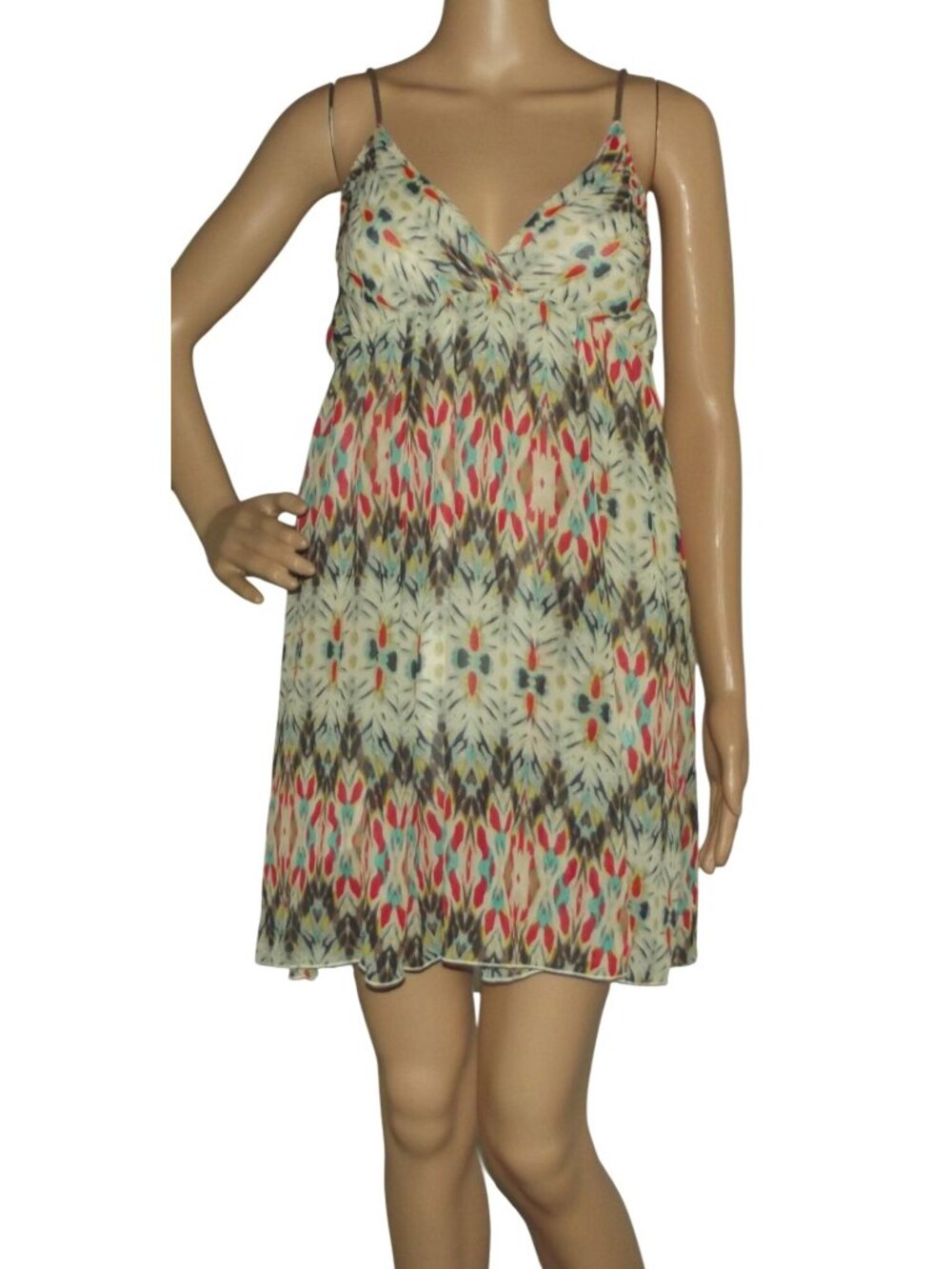 Ocean Drive Dress Womens Medium Sleeveless Sundress wrap v-neck empire waist